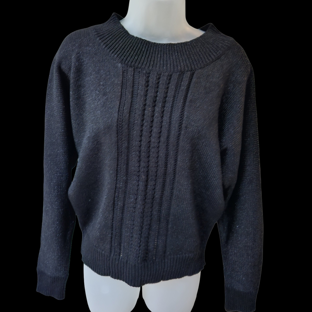 Joe's Jeans Black Metallic Crew Neck Sweater